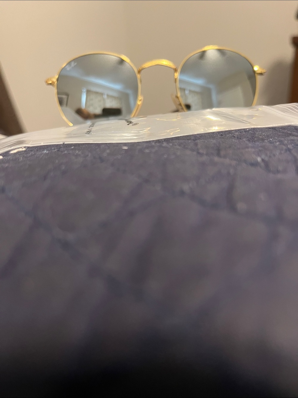 Ray-Ban Gold Frame Sunglasses with Gray Lenses